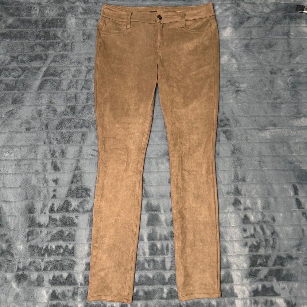 Level 99 Liza Skinny Faux Suede Pants Brown Size 29 Camel Tan Trousers